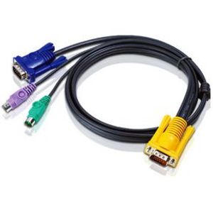 Aten 2L5203P toetsenbord-video-muis (kvm) kabel Zwart 3 m