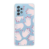 Hands pink: Samsung Galaxy A73 Transparant Hoesje