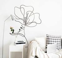 Bloemen muursticker minimalistische tekening