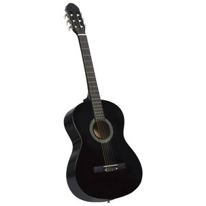 vidaXL Gitaar klassiek beginner 4/4 39"" lindenhout zwart