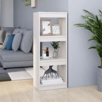 Boekenkast/kamerscherm 40x30x103,5 cm massief grenenhout wit