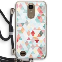 Gekleurde driehoekjes pastel: LG K10 (2017) Transparant Hoesje met koord
