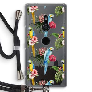 Kleurrijke papegaaien: Sony Xperia XZ2 Transparant Hoesje met koord