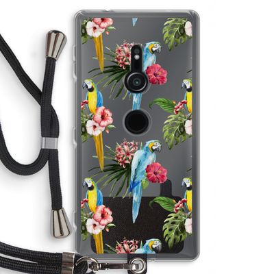 Kleurrijke papegaaien: Sony Xperia XZ2 Transparant Hoesje met koord