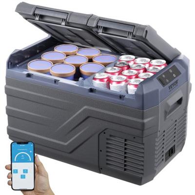 VEVOR Autokoelkast, 25L Draagbare Vriezer met Dubbele Zone, 12 Volt Autokoelkast, Instelbaar Temperatuurbereik van -20°C tot 20°C, 12/24V DC en 100-240V AC Compressor Koeler voor Buitengebruik, Kamperen, Camper