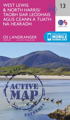 Wandelkaart - Topografische kaart 13 Landranger Active West Lewis / North Harris | Ordnance Survey