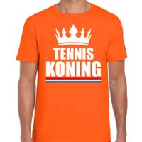 Tennis koning t-shirt oranje heren - Sport / hobby shirts 2XL  - - thumbnail