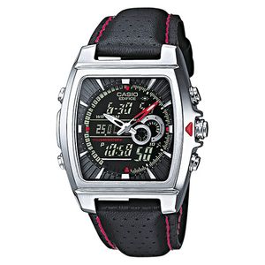 Horlogeband Casio EFA-120L-1A1 / 10224471 Leder Zwart 17mm