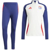 adidas Olympique Lyon Trainingspak 1/4-Zip 2024-2025 Wit Donkerblauw Rood - thumbnail