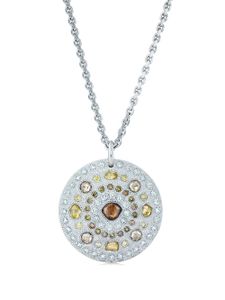 De Beers Jewellers 18kt white gold Talisman Large Medal diamond pendant necklace - Argent