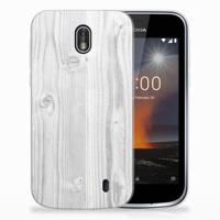 Nokia 1 | Bumper Hoesje | White Wood