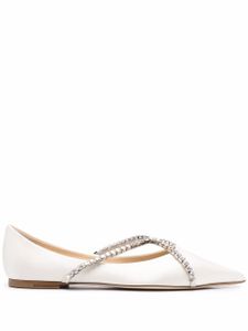 Jimmy Choo Geneva ballerina's verfraaid met kristallen - Beige