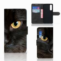 Huawei P30 | Telefoonhoesje | Met pasjeshouder | Zwarte Kat