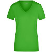 James & Nicholson t-shirt v-hals - dames - lime groen - stretch - korte mouwen - thumbnail