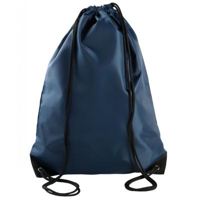 Sport gymtas/draagtas met rijgkoord - 4x stuks - donkerblauw - 34 x 44 cm - polyester - verstevigde