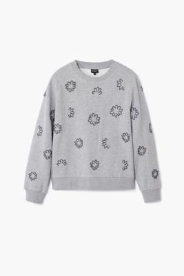 Juwelenbloemen sweatshirt - BLACK - XL
