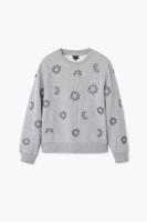 Juwelenbloemen sweatshirt - BLACK - XL
