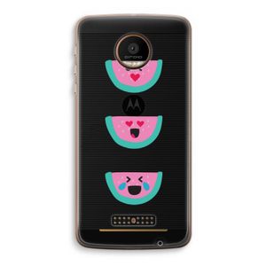 Smiley watermeloen: Motorola Moto Z Force Transparant Hoesje