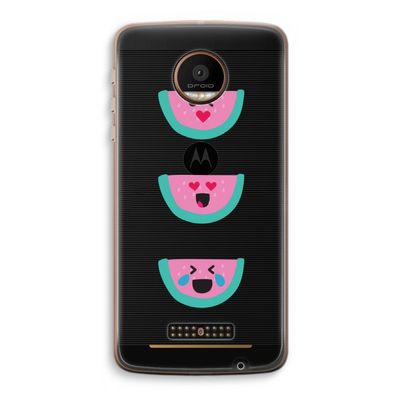 Smiley watermeloen: Motorola Moto Z Force Transparant Hoesje