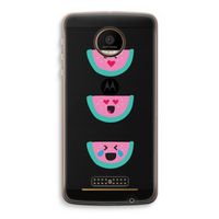 Smiley watermeloen: Motorola Moto Z Force Transparant Hoesje