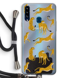 Luipaard: Samsung Galaxy A20s Transparant Hoesje met koord