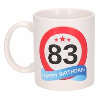Verjaardag 83 jaar verkeersbord mok / beker   -