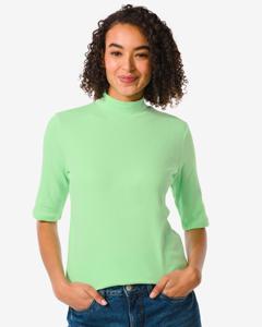 HEMA Dames T-shirt Clara Rib Groen (groen)