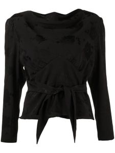 Rixo blouse Ramona à design satiné - Noir