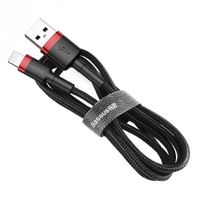 Baseus Cafule USB Lightning-kabel 1,5A 2m (Zwart+Rood) - thumbnail