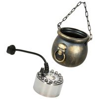 Heksenketel/kookpot goud kunststof met mistmaker rookmachine 13 x 19 cm