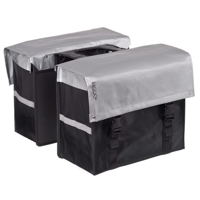 Bagoo dubbele fietstas bisonyl 58 liter zilver/zwart