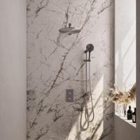 Brauer Brushed Edition Thermostatische Regendoucheset Inbouw - Hoofddouche 30 cm - Rechte Wandarm - 3 Weg - Handdouche 3 Standen - Doucheslang - Geintegreerde Glijstang - Rvs