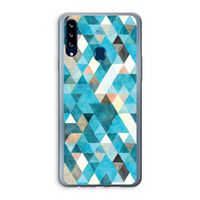 Gekleurde driehoekjes blauw: Samsung Galaxy A20s Transparant Hoesje