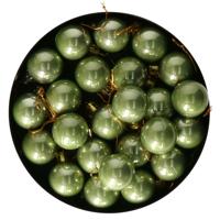 Othmar Decorations mini kerstballen - 48x stuks - 3 cm - salie groen - kunststof - thumbnail