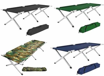 NordFalk Veldbed - Campingbed | Stretcher | Kampeerbed - Stevig Aluminium - Verkrijgbaar in Zwart, Groen, Blauw of Camo