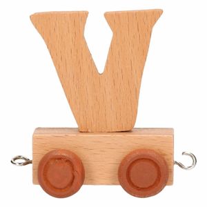 Houten trein letter V