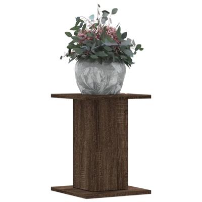 Plantenstandaards 2 st 30x30x40 cm bewerkt hout bruin eiken