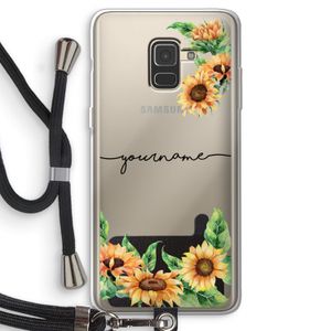 Zonnebloemen: Samsung Galaxy A8 (2018) Transparant Hoesje met koord