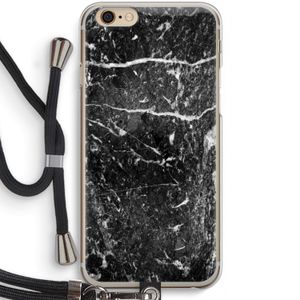 Zwart marmer: iPhone 6 / 6S Transparant Hoesje met koord