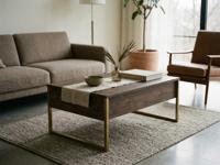 Salontafel LUXANA 90 cm walnoot/goud