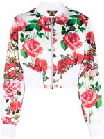 Philipp Plein veste bomber Love à fleurs - Blanc