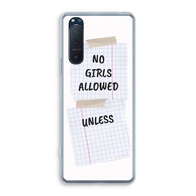 No Girls Allowed Unless: Sony Xperia 5 II Transparant Hoesje