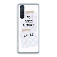 No Girls Allowed Unless: Sony Xperia 5 II Transparant Hoesje