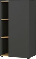 Boekenkast Austin 115 cm hoog in grafiet met navarra eiken