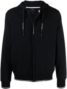 Armani Exchange hoodie zippé à lien de resserrage - Bleu