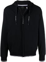 Armani Exchange hoodie zippé à lien de resserrage - Bleu