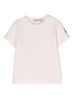 Moncler Enfant t-shirt en coton mélangé à logo brodé - Rose