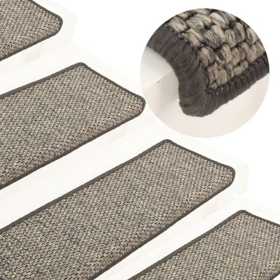 VidaXL Trapmatten zelfklevend 15 st 65x21x4 cm grijs en beige