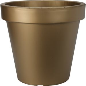 Pro Garden Plantenpot/bloempot - Tuin buiten - kunststof - mat goud - D50 cm   -