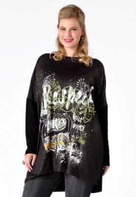 Yoek Wijd shirt respect | Zwart | Maat XXL